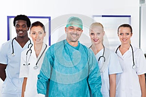 Group Of Happy Multiracial Doctors