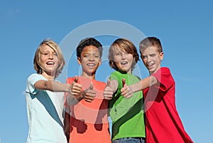 Group of happy positive kids