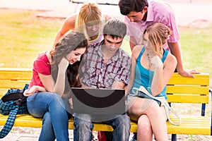 Group of happy smiling Teenage Students