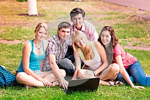 Group of happy smiling Teenage Students