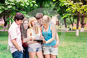 Group of happy smiling Teenage Students