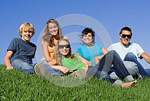 Group of happy smiling youth