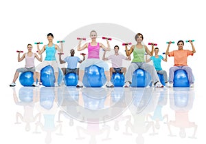 Group Healthy People Fitness Healthcare Concept