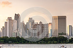 Group of high-rise buildings on downtown Sukhumvit Rd,