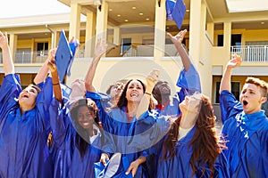 Group Of High School Students Celebrating Graduation