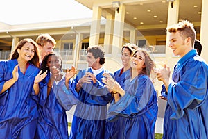 Group Of High School Students Celebrating Graduation