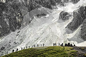 Group of hikers, Pale di San Martino - Dolomites photo