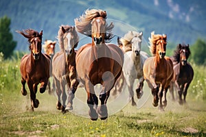 A Group Of Horses Running Through A Field Horse Breeds, Running Dynamics, Herd Behavior, Animal Phys