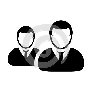 Group icon vector male persons symbol avatar for business management team in flat color glyph pictogram