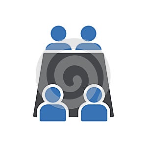 Group vector glyph colour icon