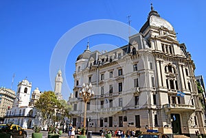 Group of Impressive Buildings in Downtown Buenos Aires View from Plaza de Mayo Square, Argentina