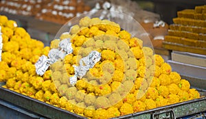 Group of Indian Sweet Bundi Laddu