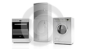 Group of inox home appliances photo