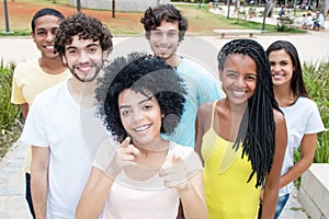 Group of international young adult men and women