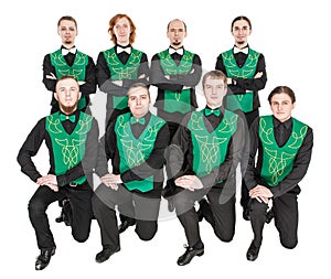 Group of irish dancer isolated