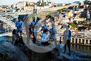 Group of Jazz musicians with wind instruments