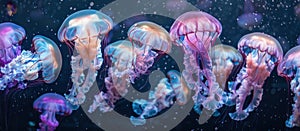 Group of Jellyfish Floating in Water