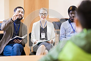 Group of Journalists at Press Conference