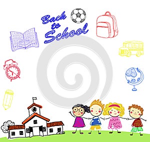 Group of kids,back to school