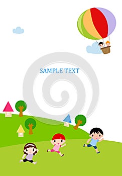 Group of kids and balloon