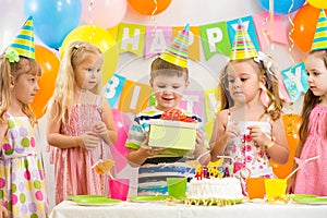 Group of kids at birthday party