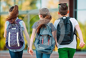 Group of kids going to school together.