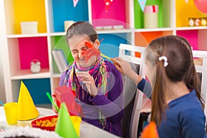 Group of kids having fun at birthday party