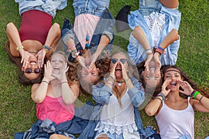 Group of kids shouting or calling