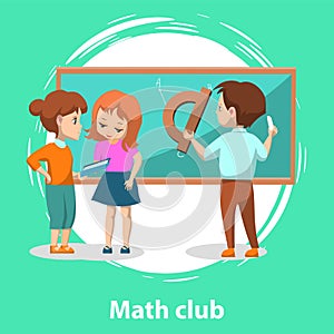 Group of Kids Solving Math Problems Vector Image