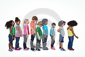 Group of kids standing in a line