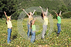 Group of kids stretching