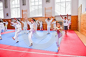 Kids training Karate