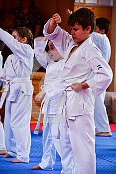 Kids training Karate