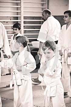 Kids training Karate