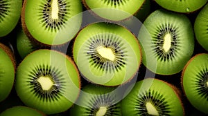 A group of kiwi slices background