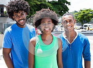 Group of laughing african american young adults