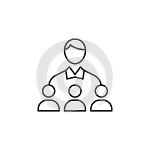 group, leader, leadership icon. Element of business people icon for mobile concept and web apps. Thin line group, leader,