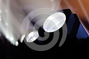 group of LED beam light moving heads