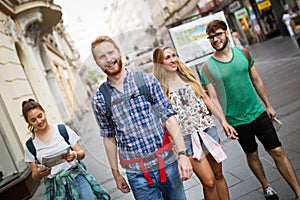 Group led by tour guide photo