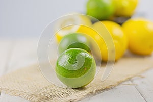 Group of lemons and limes.