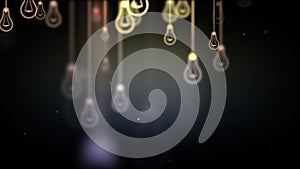 Group of light bulb shapes symbols