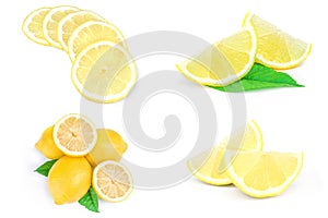 Group of limons isolated over a white background