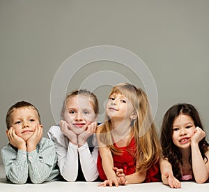Group of little children lying