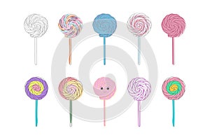 Group of lollipops stacked together