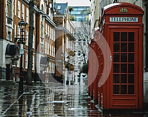 Group of London Red Telephone Booths