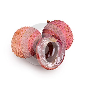 Group of lychee fruit isolate on a white background
