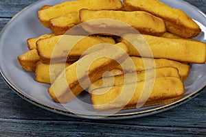 Group of madeleines in a dish