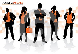 Group of Male and Female Business People