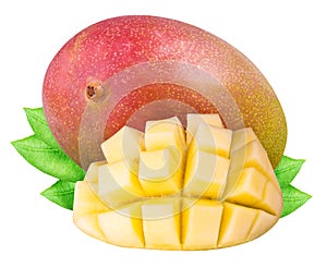 Group of mangos isolated on white background