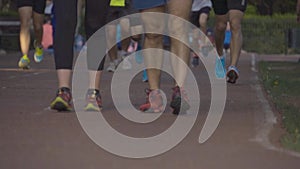 Group of marathon racers running